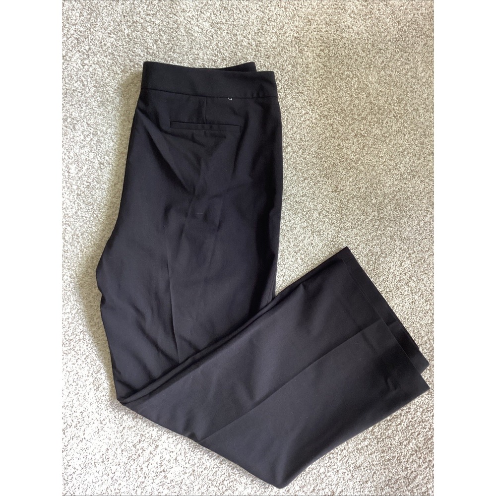 Calvin Klein Women Black Trousers Size 12 P Classic Fit Boot Cut